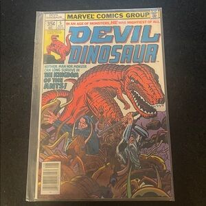 Marvel Devil Dinosaur Comic with Red and Blue Cover